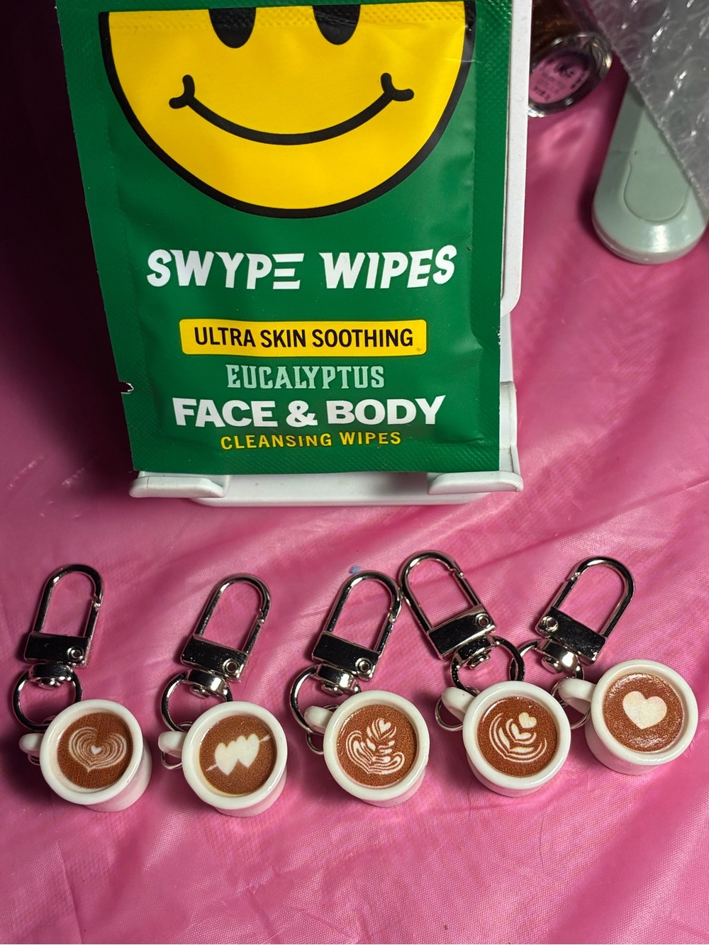 Coffee cup bag charms